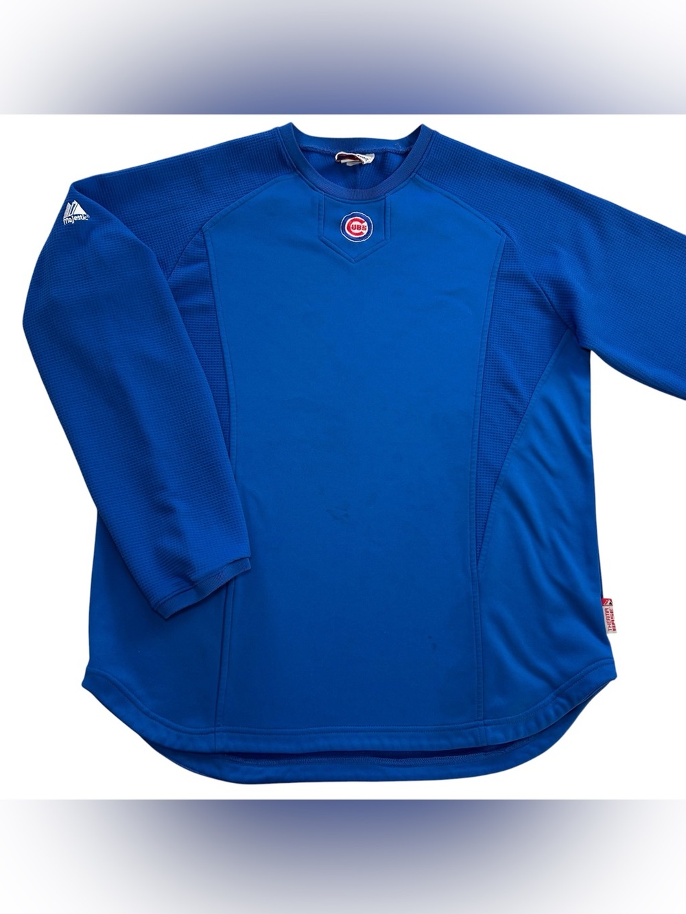 VTG Majestic Chicago Cubs Therma Base Long-Sleeve Pullover Training Jersey Men M